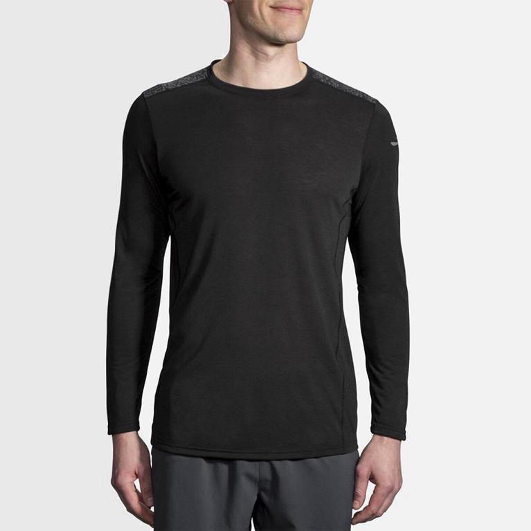 Brooks Distance Camiseta Manga Longa Para Corrida Homem Cinzentas (80524ADJS)